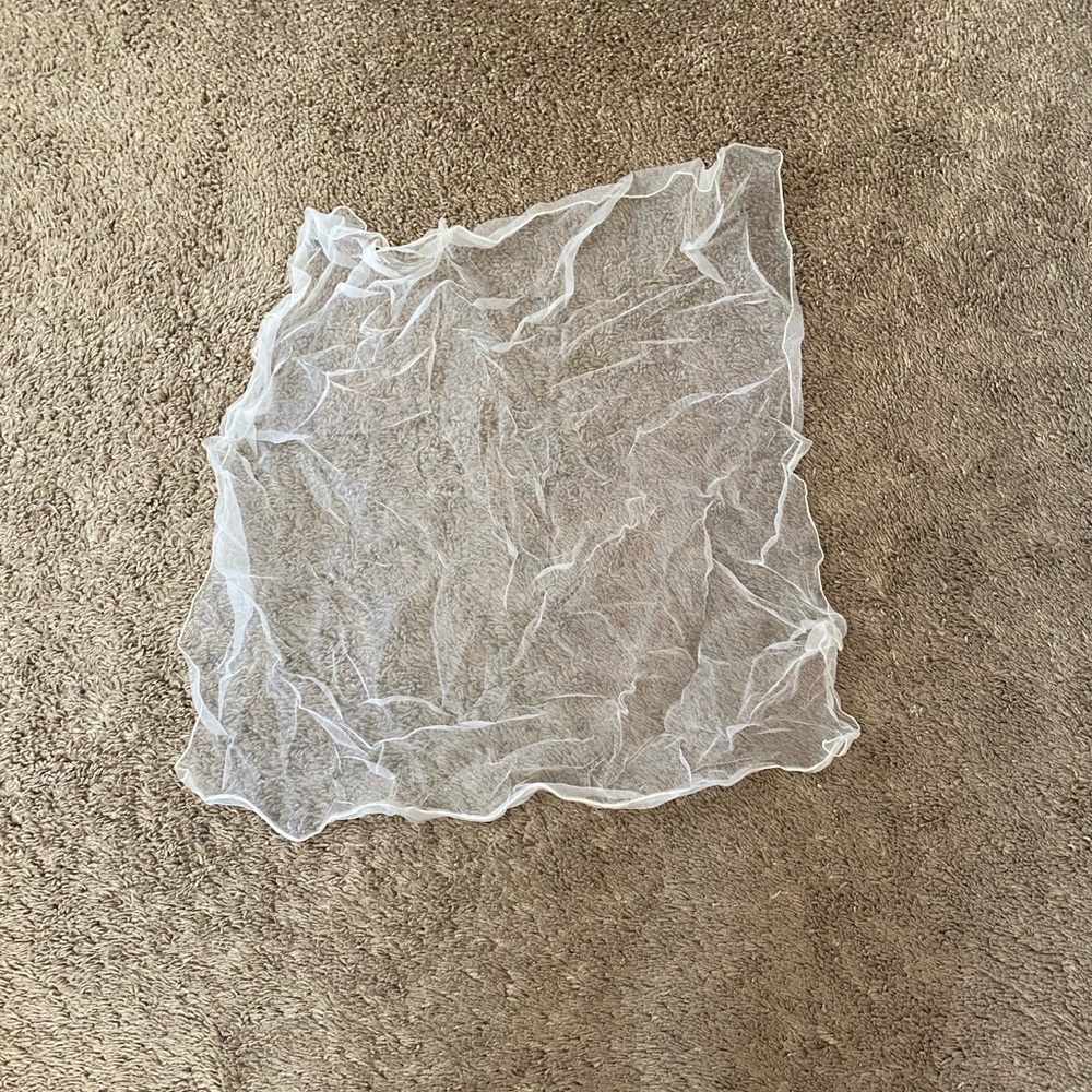 VTG 50’s Sheer White Nylon Made in Japan Scarf - Picture 2 of 5
